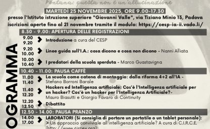 Convegno di formazione: Intelligenza artificiale e scuola