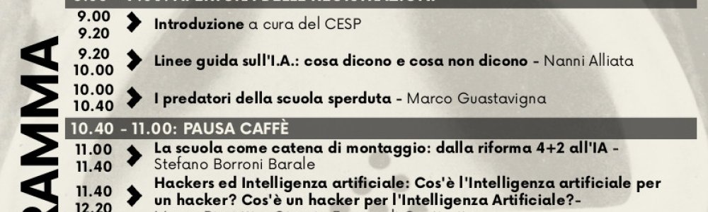 Convegno di formazione: Intelligenza artificiale e scuola